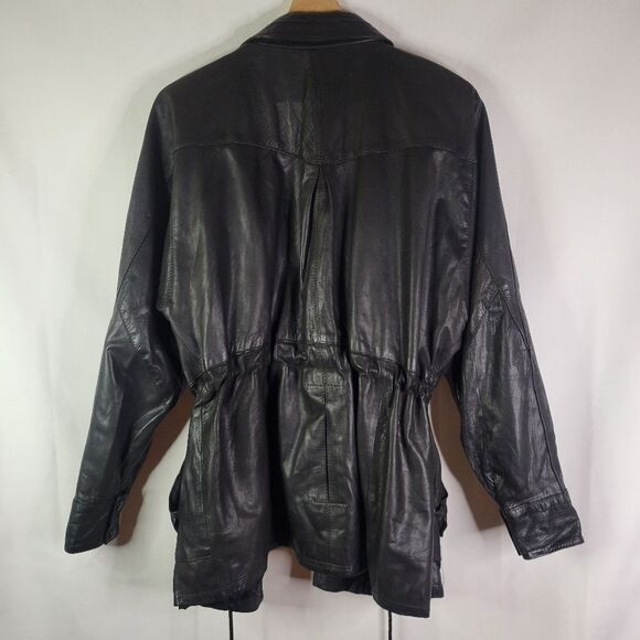 Fitted 80s Black Leather Women's Jacket - Picture 4 of 14